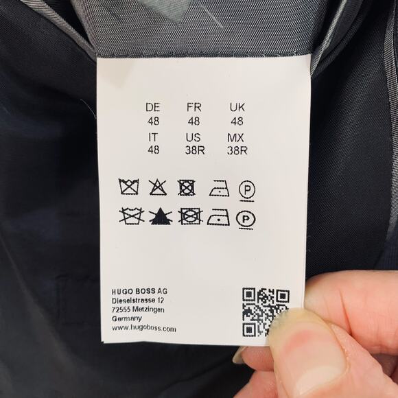 Boss Hugo Size 38R Men's Super 100 Wool Sport Coat Blazer Jacket Charcoal Gray - Picture 9 of 10